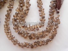 Chocolate Quartz Faceted Drops Shape Beads